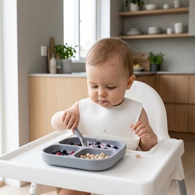 Assiette bébé ventouse lavable