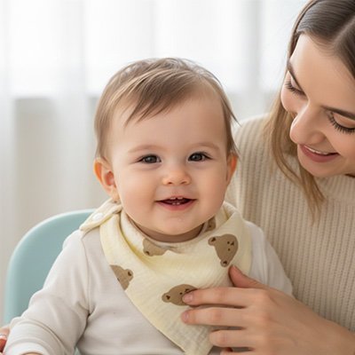 Bavoir bandana attentionné