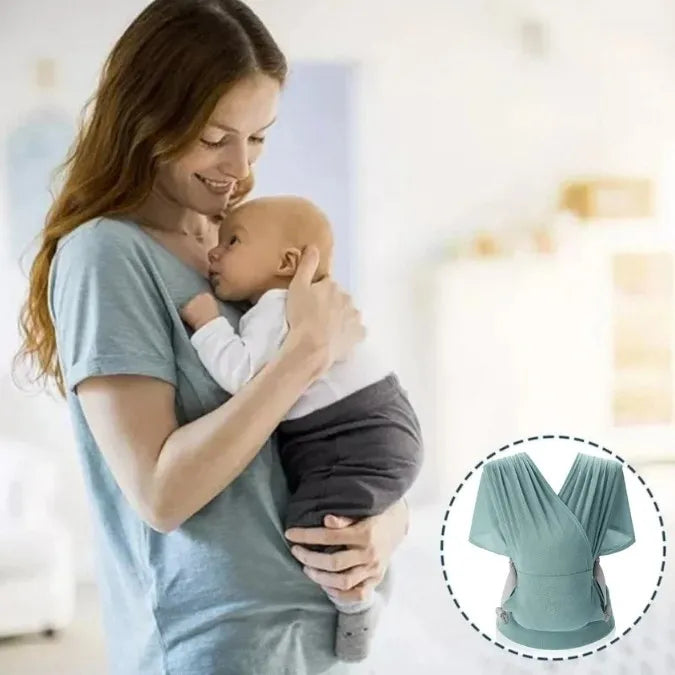 echarpe-porte-bebe-turquoise-a-sangle-proximite