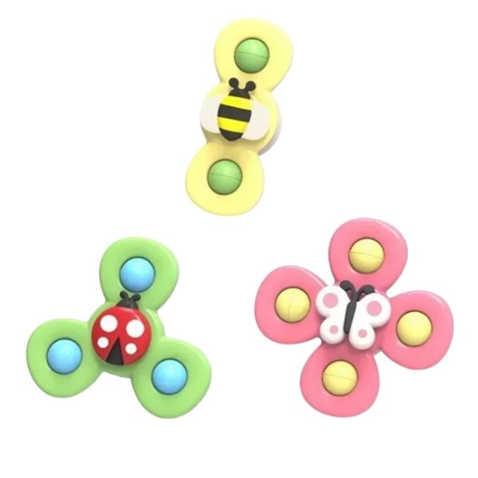 un trio de baby spinner motif insectes
