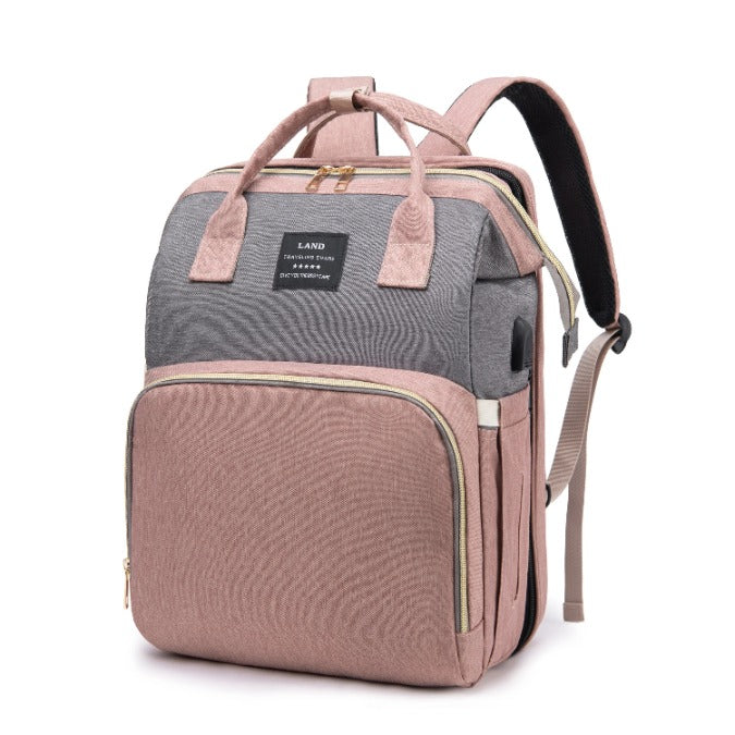 Sac à langer bébé rose gris pratique