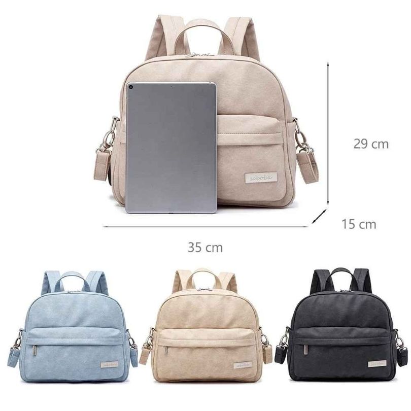 sac à langer luxe avec ses dimensions 35 cm, 15 cm et 29 cm.
