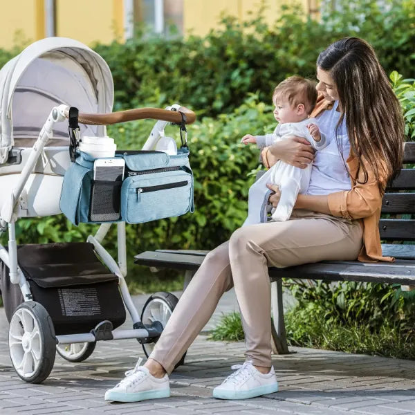 sac poussette bleu pratique convivial