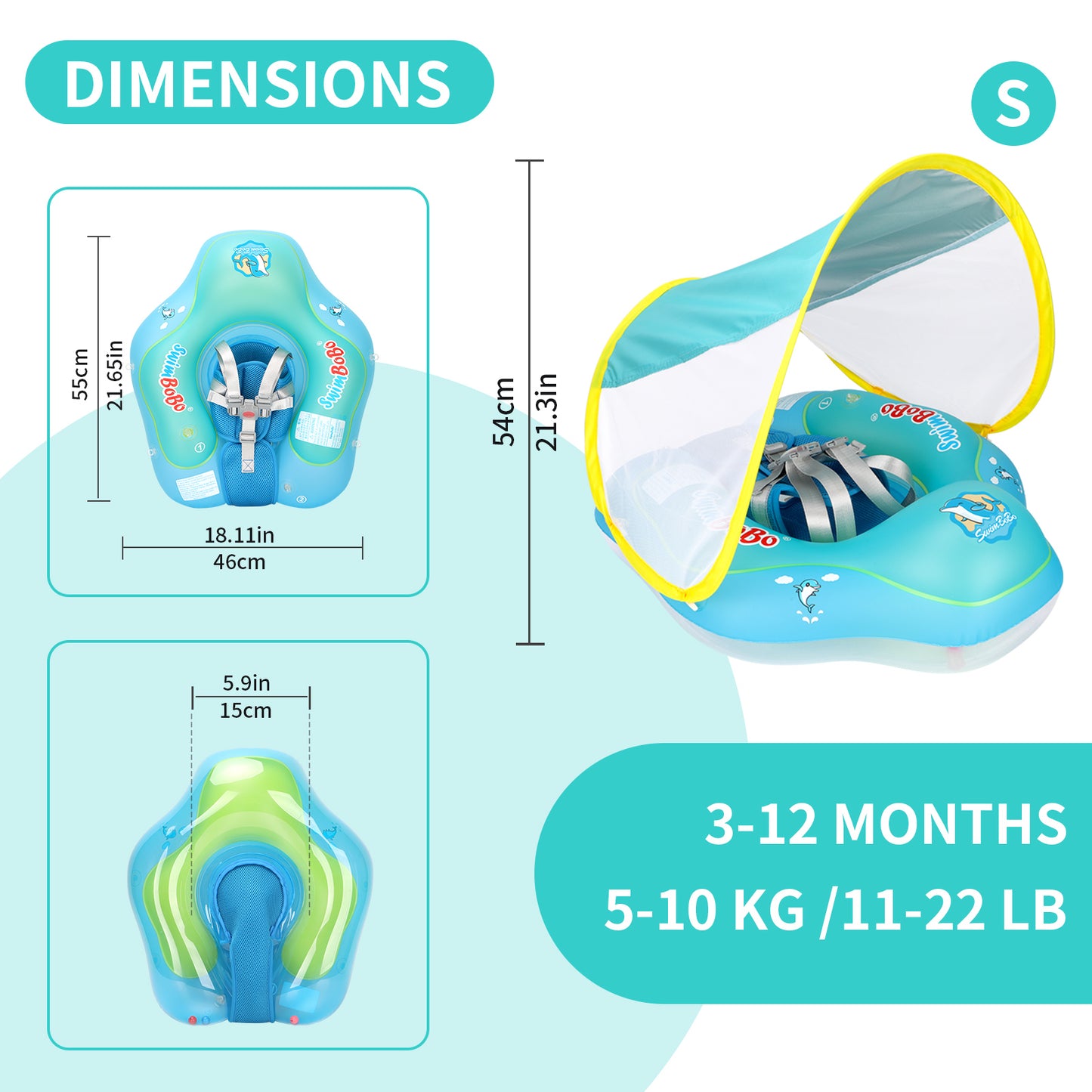 Bouée bébé | Anti-UV avec auvent™