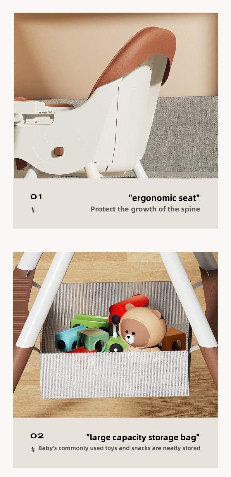 Chaise haute multifonctionnelle réglable | 3-en-1™