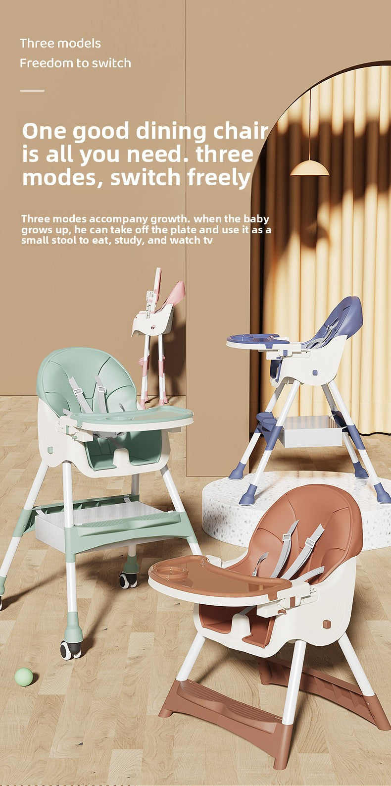 Chaise haute multifonctionnelle réglable | 3-en-1™