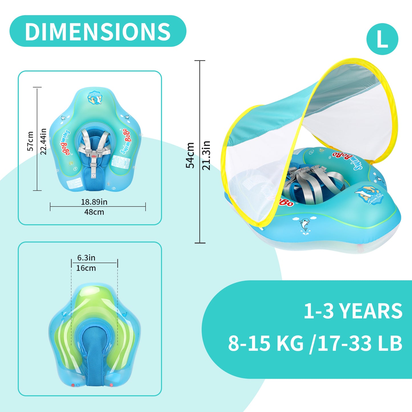 Bouée bébé | Anti-UV avec auvent™