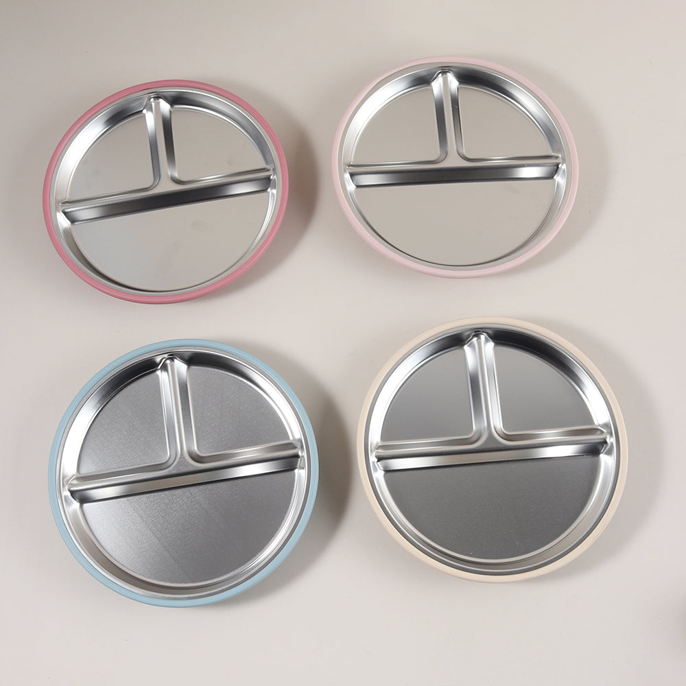 Assiette bébé en acier inoxydable | Ventouse antidérapante™