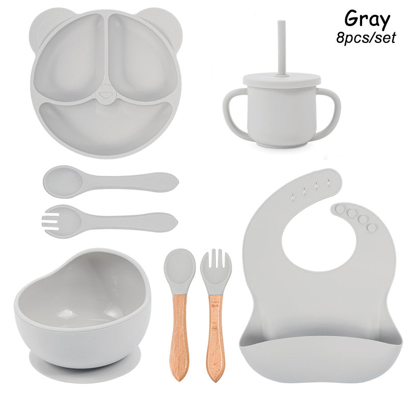 Vaisselle en Silicone | Antidérapante Bébé™