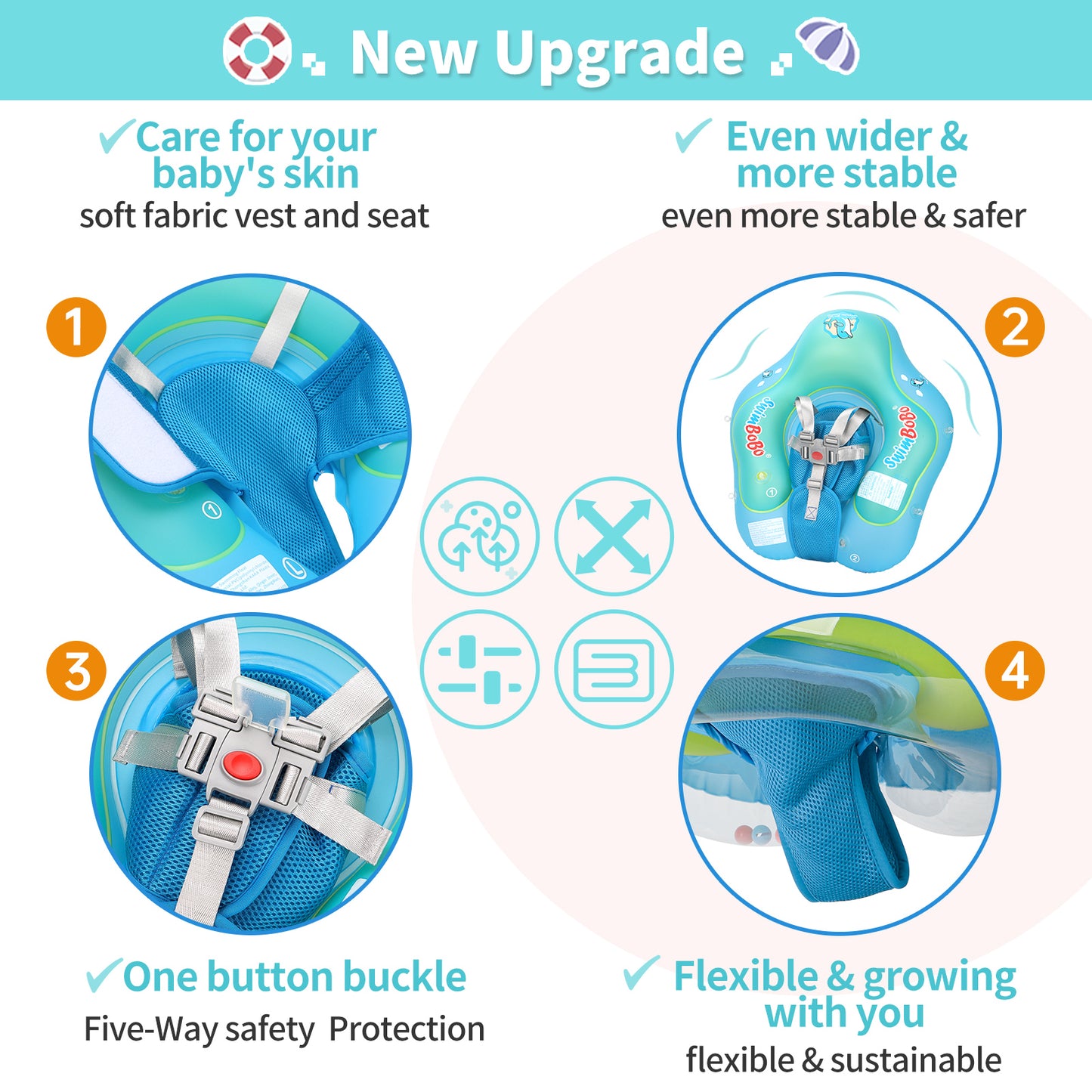 Bouée bébé | Anti-UV avec auvent™