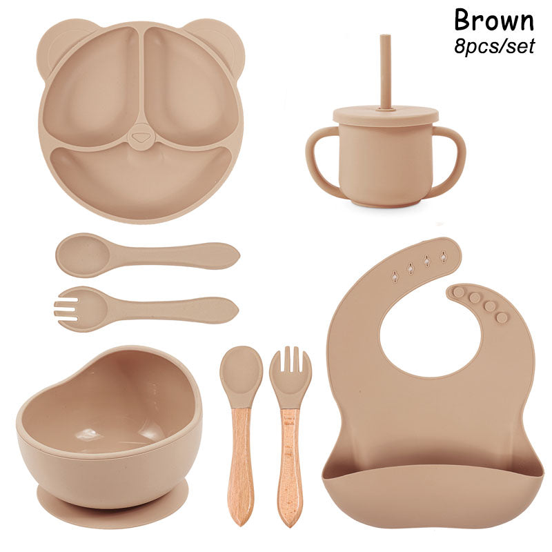 Vaisselle en Silicone | Antidérapante Bébé™