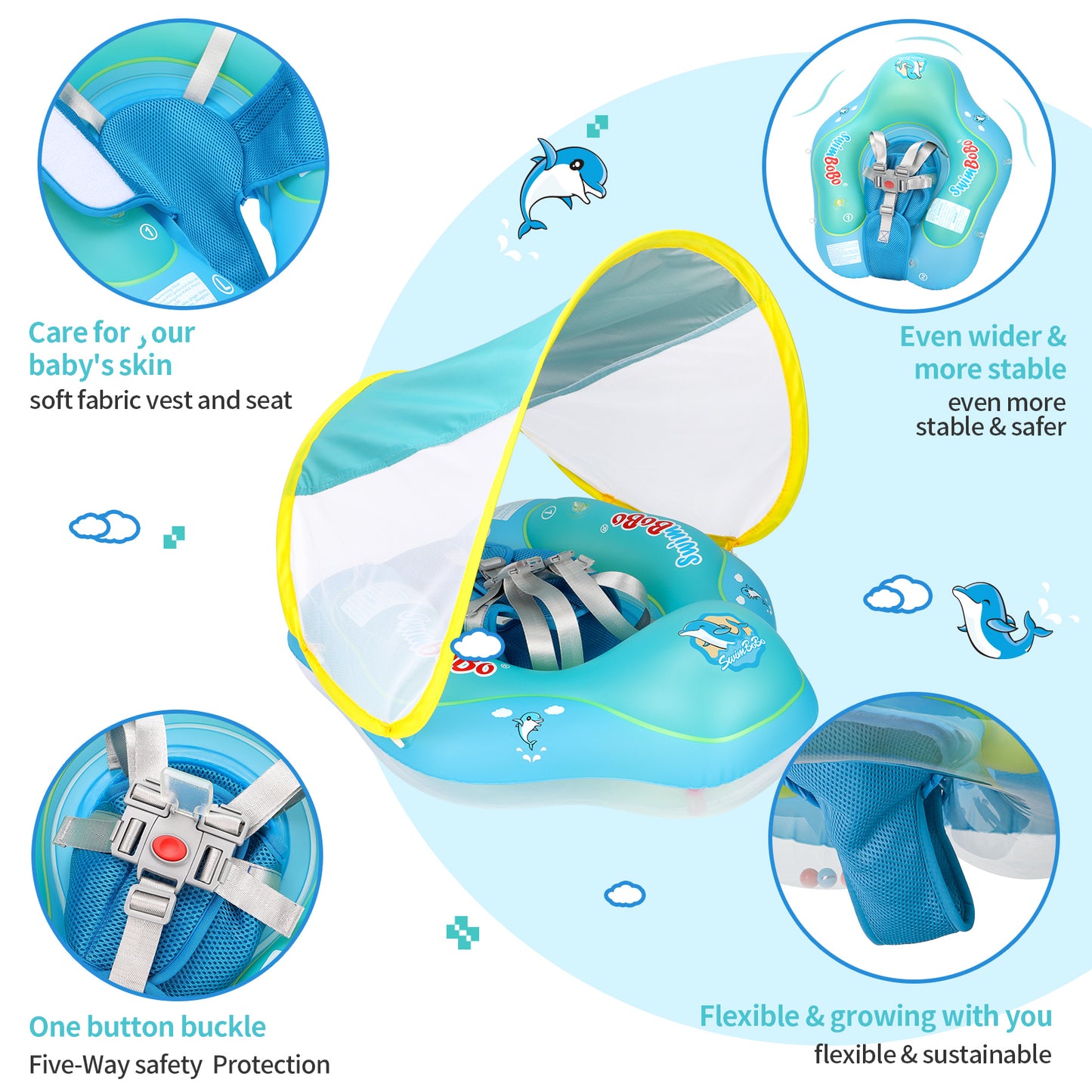 Bouée bébé | Anti-UV avec auvent™