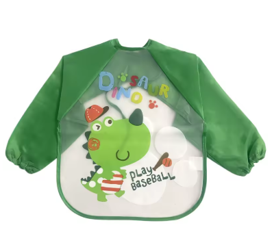 Bavoir bébé vert dinosaure 