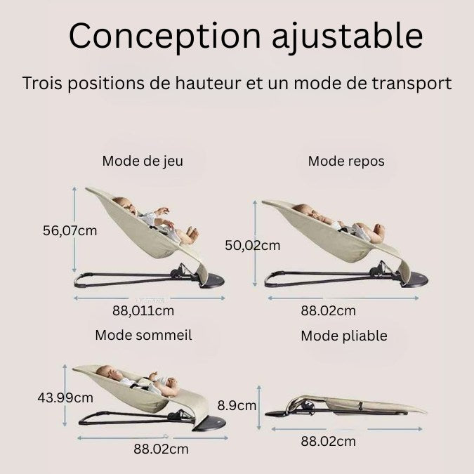 Chaise à bascule pliable pour bebe ajustable transport