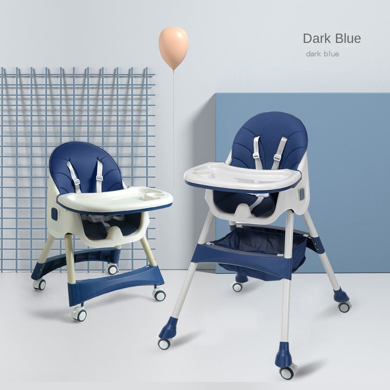 Chaise-haute-réglable-bleue