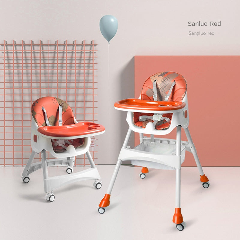 Chaise-haute-réglable-orange-flash