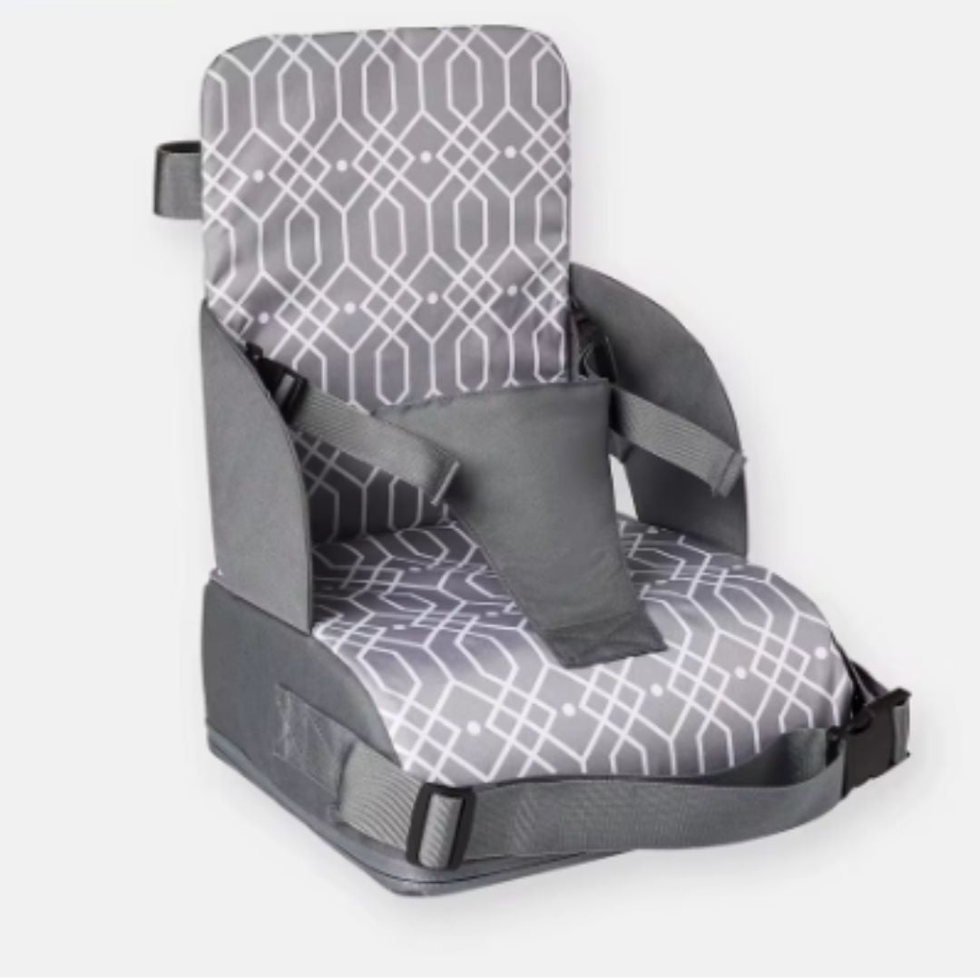 Harnais portatif bébé pour chaise haute grise