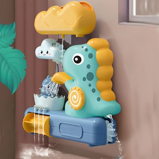 Le jouet baignoire bébé qui est installé dans la salle de bain en fonction.