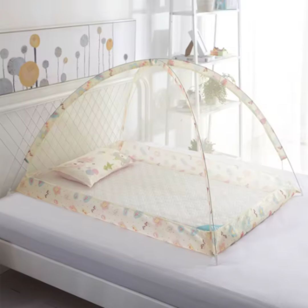 Moustiquaire lit bebe fixant beige