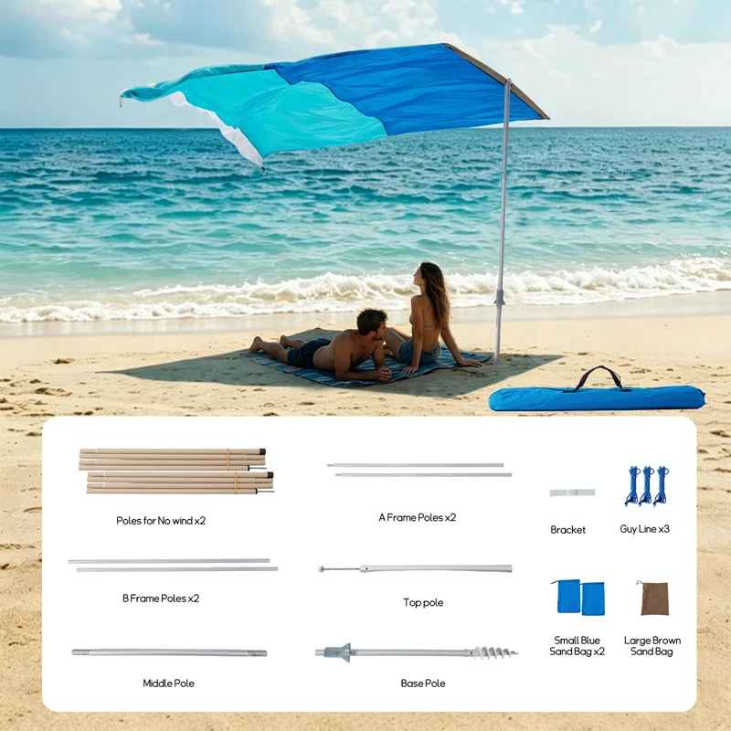 Parasol-de-plage-léger-composants