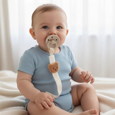 Attache tétine accrochable