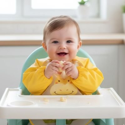 Bavoir manche longue séchage