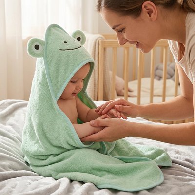Cape de bain bébé éponge