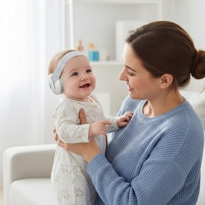 Casque anti bruit bébé contentement 