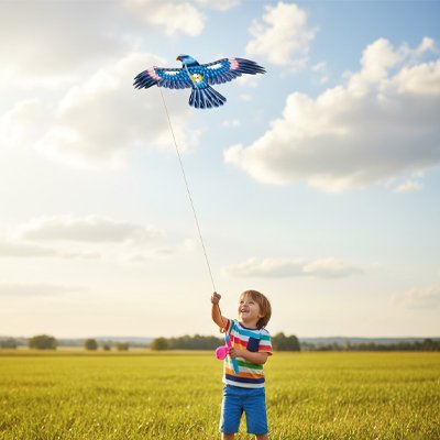 Cerf volant enfant visible