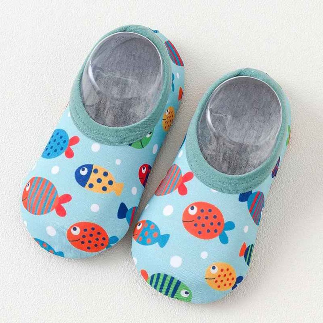 chaussure d'eau bébé bleue palme
