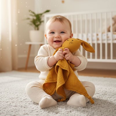 Doudou lapin polyvalent 