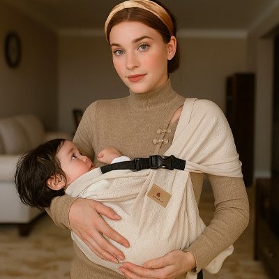 Echarpe de portage beige securite