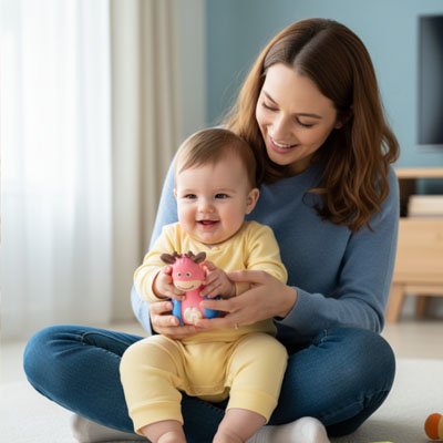 Jouet eveil bebe contentement 