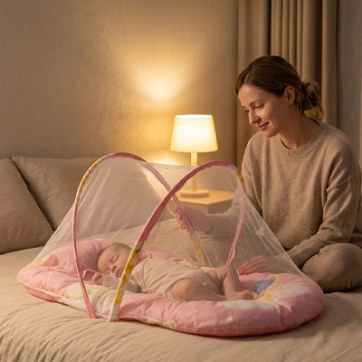 Lit moustiquaire bebe rembourré