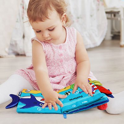 Livre bebe en tissus pliable