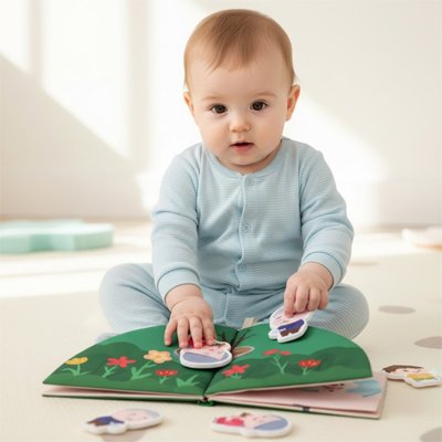 Livre bebe en tissus sensorielle