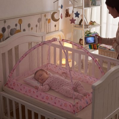 Moustiquaire lit bébé fixant
