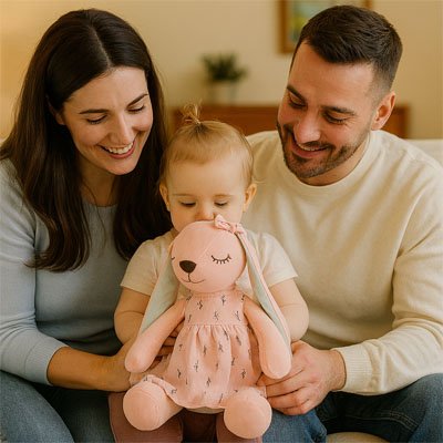 Peluche lapin l'attachement 