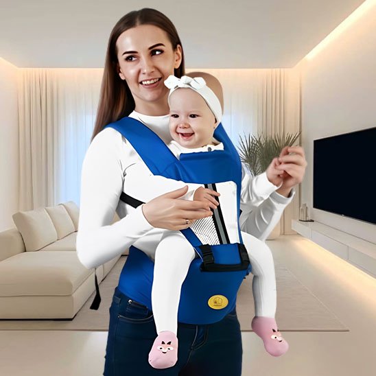 Porte bebe bleu saphir ventralconfortable