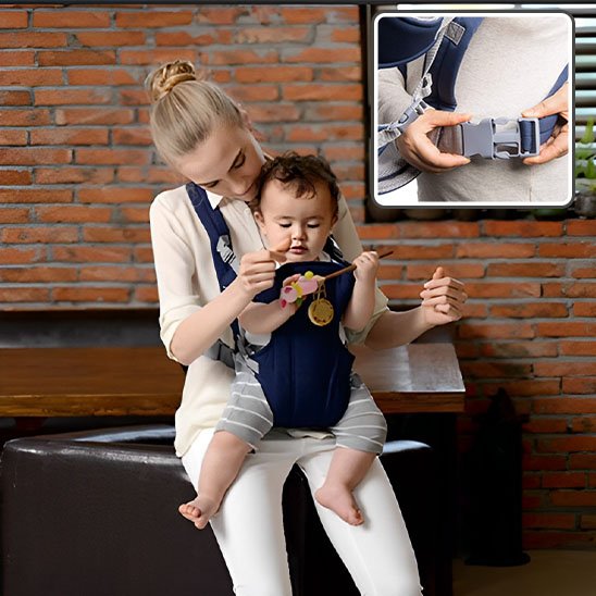 Porte bébé nouveau né bleu marin jovialite