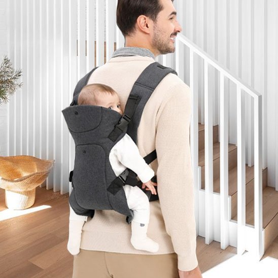 Porte bébé nouveau né gris pâle confort