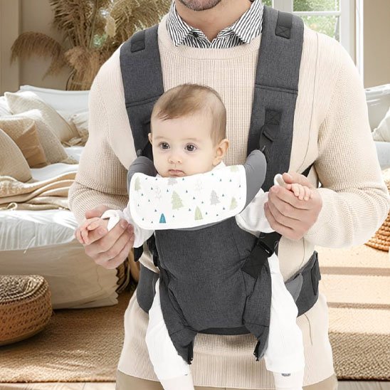 Porte bébé nouveau né gris pale ventral