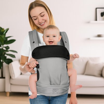 Porte bébé physiologique gris agreable