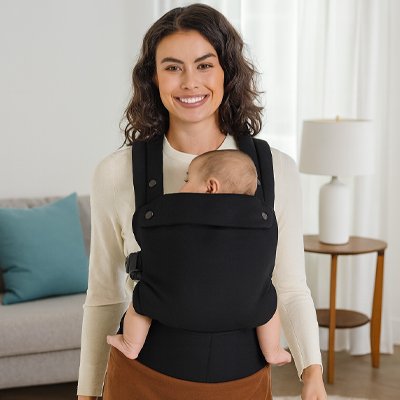 Porte bébé physiologique noir confiance