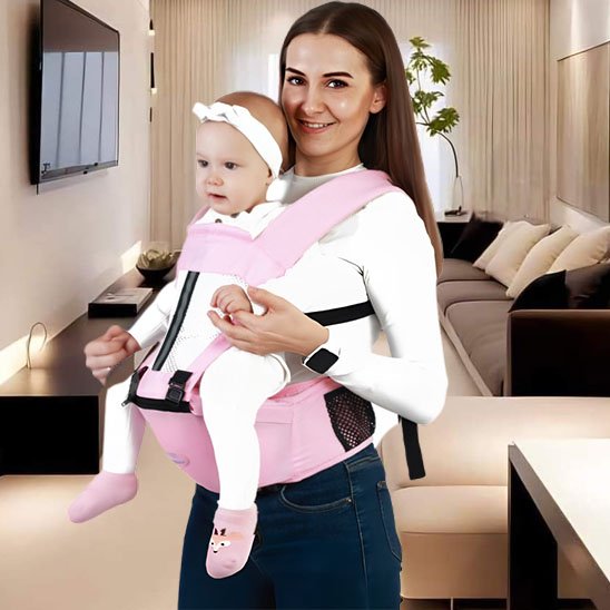 Porte bebe rose ergonomique