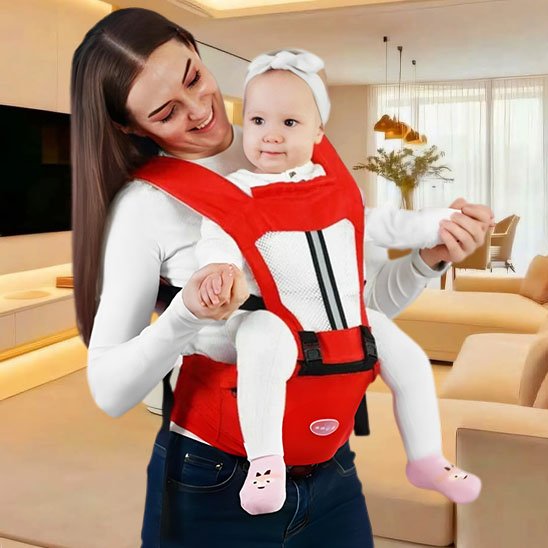 Porte bebe rouge ergonomique