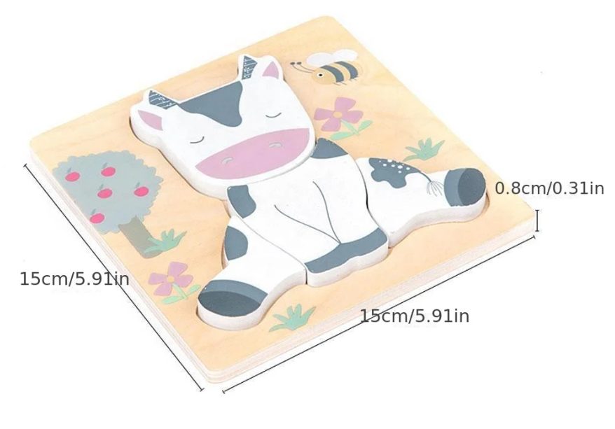 puzzle bois amusant bœuf 