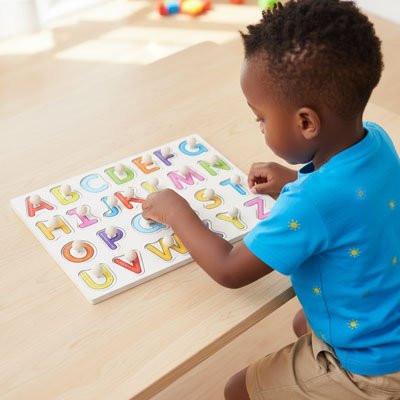 Puzzle bois colorée