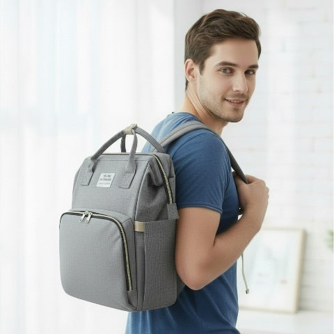 sac à langer lit gris à l'épaule portable