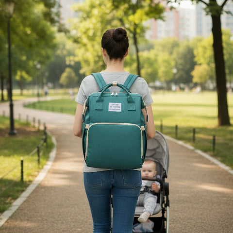 sac à langer lit vert turquoise confortable pratique